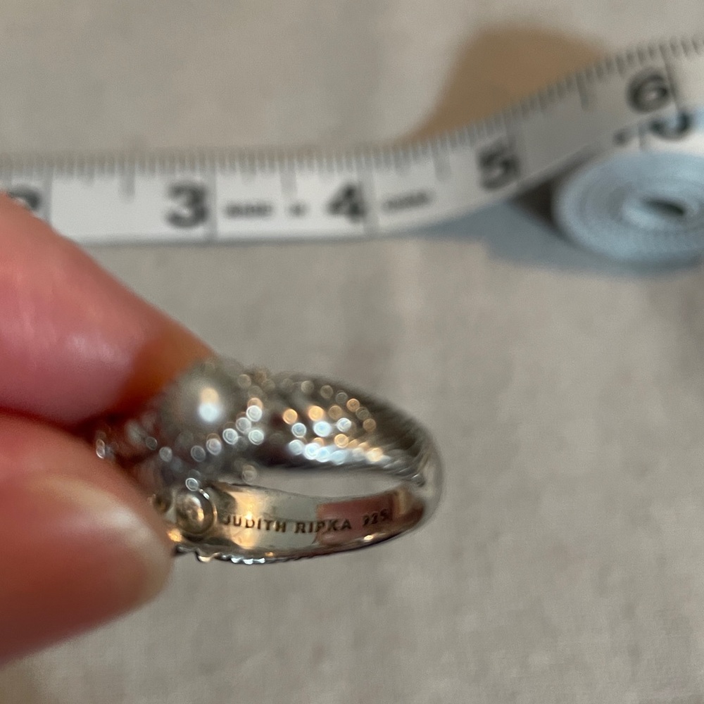 Judith Ripka SS pearl ring - Picture 6 of 7